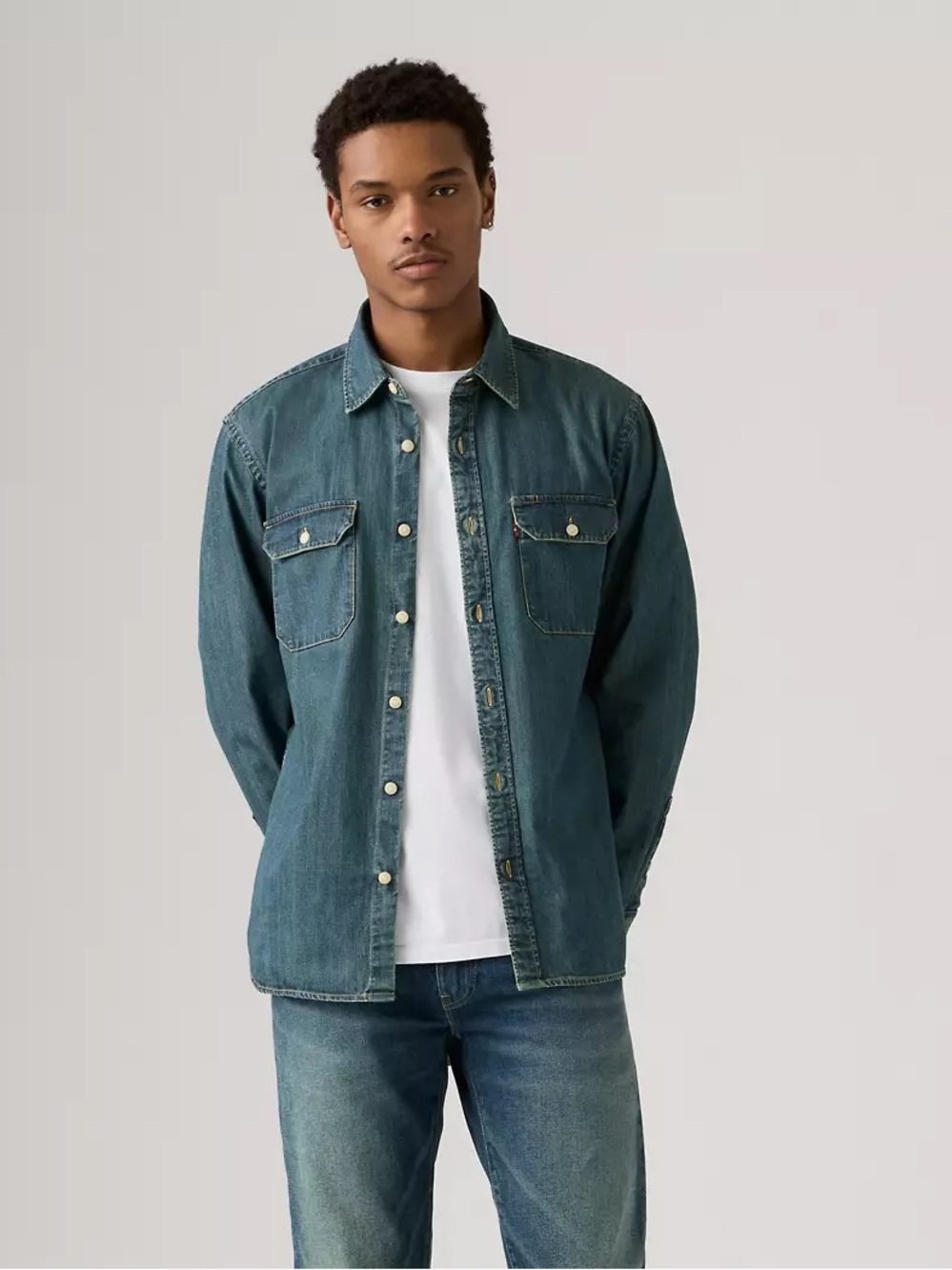 Levi’s Mens Medium Jackson Relaxed Denim Worker - Picture 2 of 9